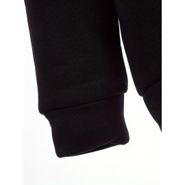 Smile Face Pattern Color Block Print, Men's 2Pcs Outfits, Casual Hoodies Long Sleeve Pullover Hooded Sweatshirt And Sweatpants Joggers Set For Spring Fall, Men's Clothing