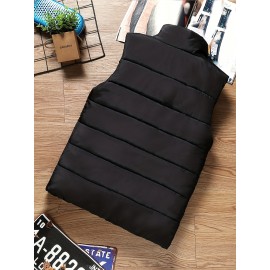 Men's Winter Vest, Lightweight Padding Puffer Vest, Sleeveless Coat Warm Zip Up Quilted Gilet Jacket