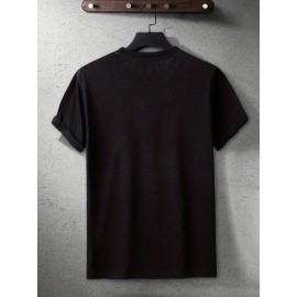 Astronaut Pattern Print Men's Comfy T-shirt, Graphic Tee Men's Summer Outdoor Clothes, Men's Clothing, Tops For Men