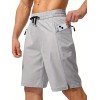 Men's Zip Pocket Sports Shorts, Swimwear, Quick Dry Lightweight Breathable UV Protection Beach Swimming Trunks (No Mesh Lining)
