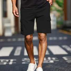 Men's Plain Casual Comfy Cargo Shorts, Summer Clothing