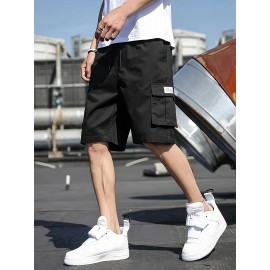 Men's Multi Pocket Cargo Shorts, Casual Waist Drawstring Cargo Shorts For Summer