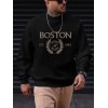 Men's Pullover Round Neck Long Sleeve Sweatshirt Letter 