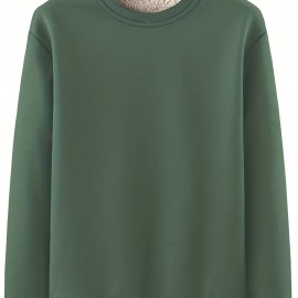 New Men's Casual Fashionable Solid Color Crew Neck Sweatshirts For Autumn And Winter