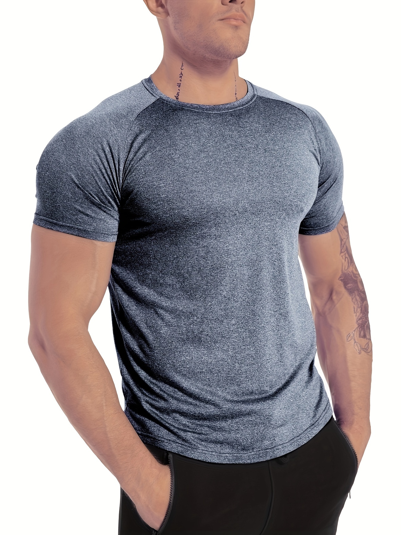 lightweight quick dry shirt, 5pcs mens short sleeve crew neck t shirts lightweight quick dry shirt for fishing running hiking details 14