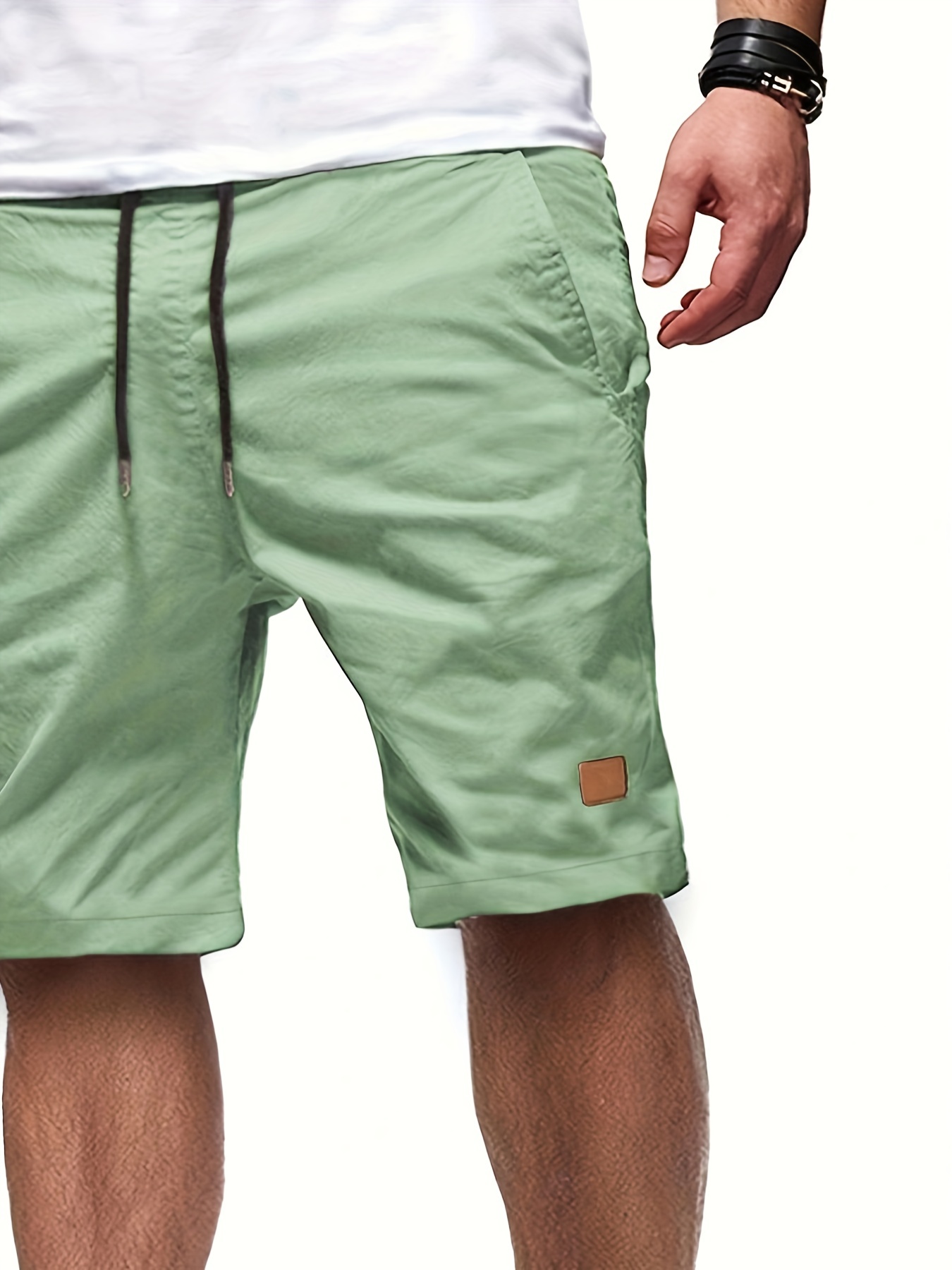 mens cut off drawstring shorts details 17