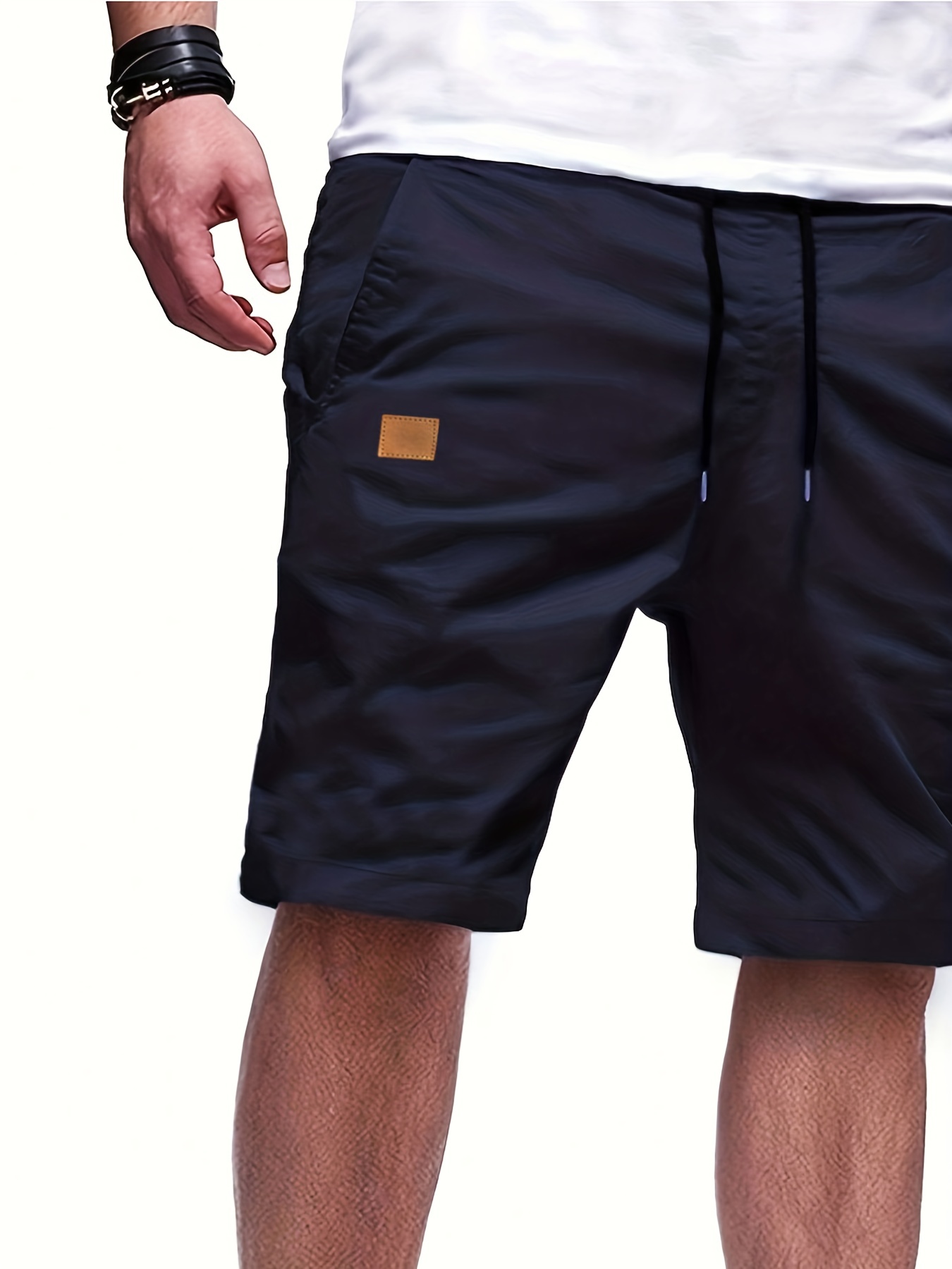 mens casual cargo shorts drawstring beach golf shorts for summer outdoor activities details 7