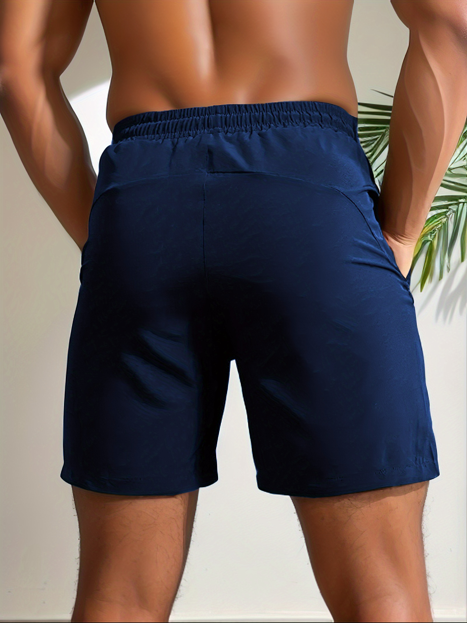 quick drying comfy active shorts mens casual zipper pockets stretch waist drawstring shorts for summer gym workout training details 7