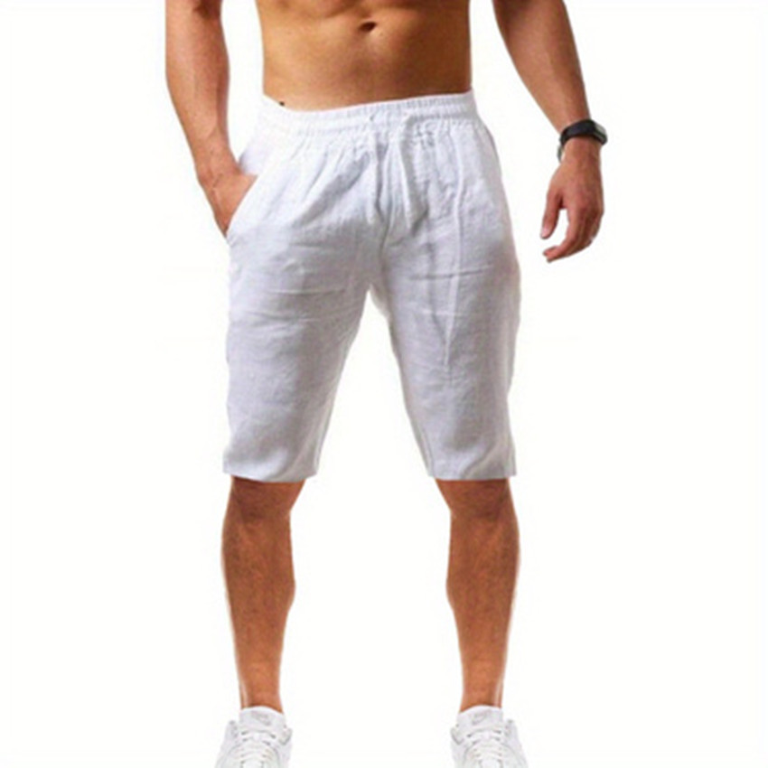 mens comfy casual cotton shorts summer clothing details 3