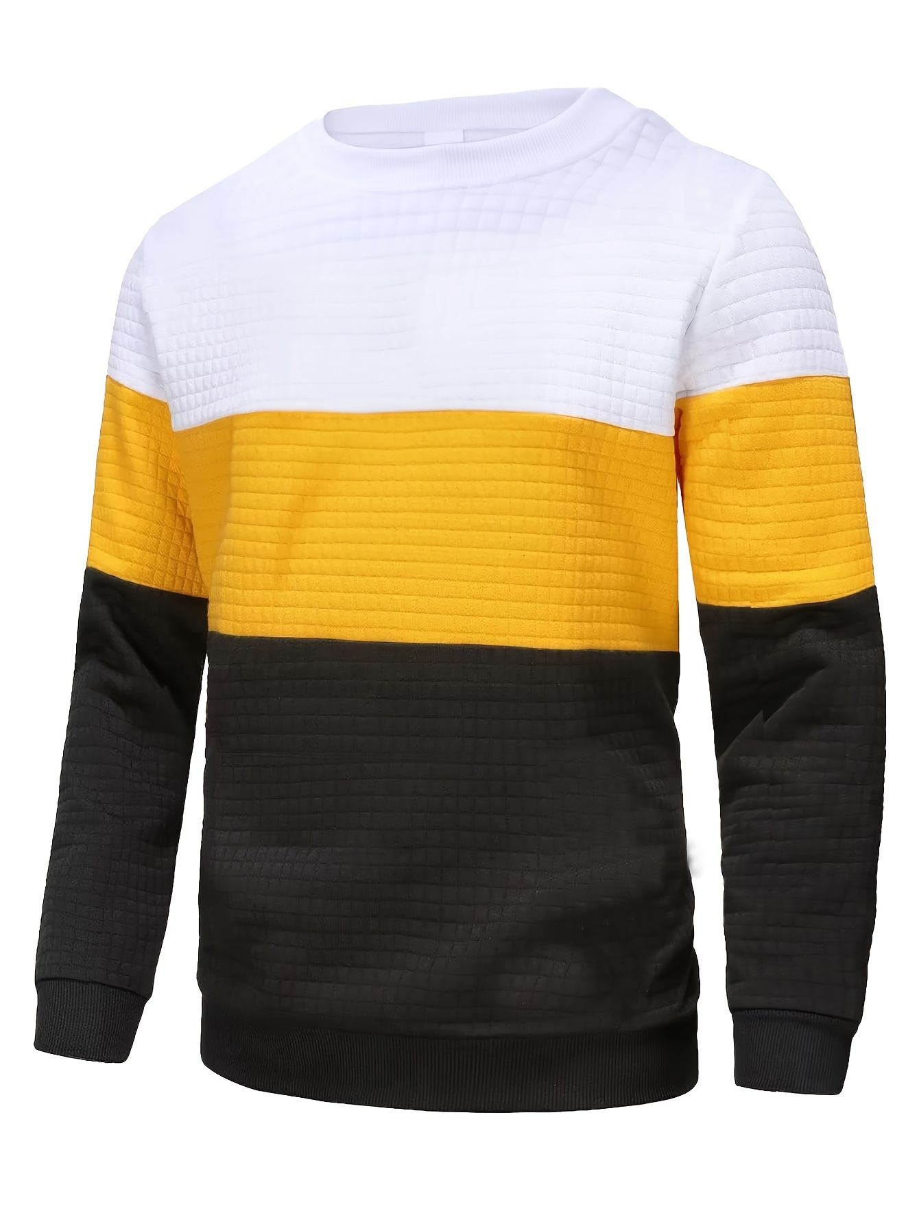 three color block trendy sweatshirt mens casual classic design crew neck pullover sweatshirt for men fall winter details 1