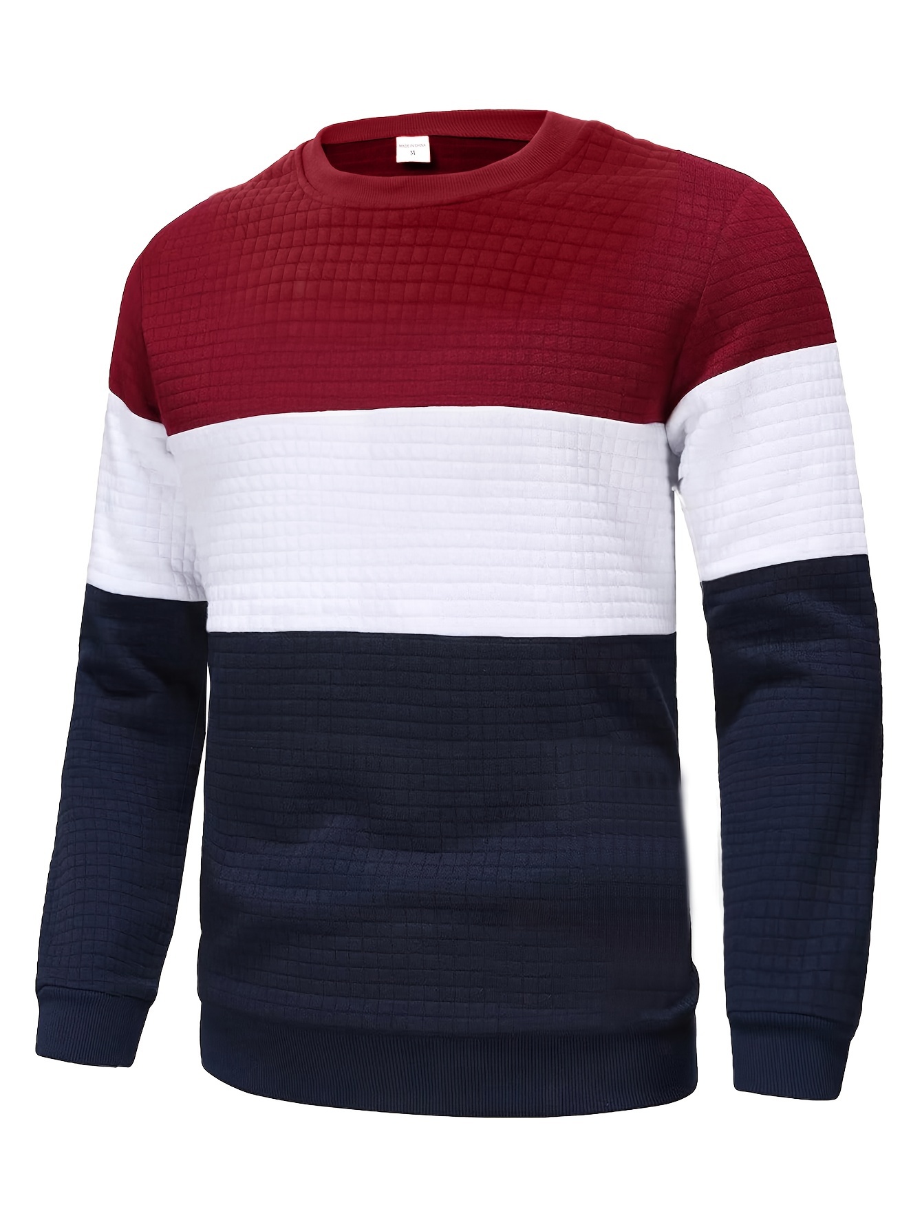 three color block trendy sweatshirt mens casual classic design crew neck pullover sweatshirt for men fall winter details 21