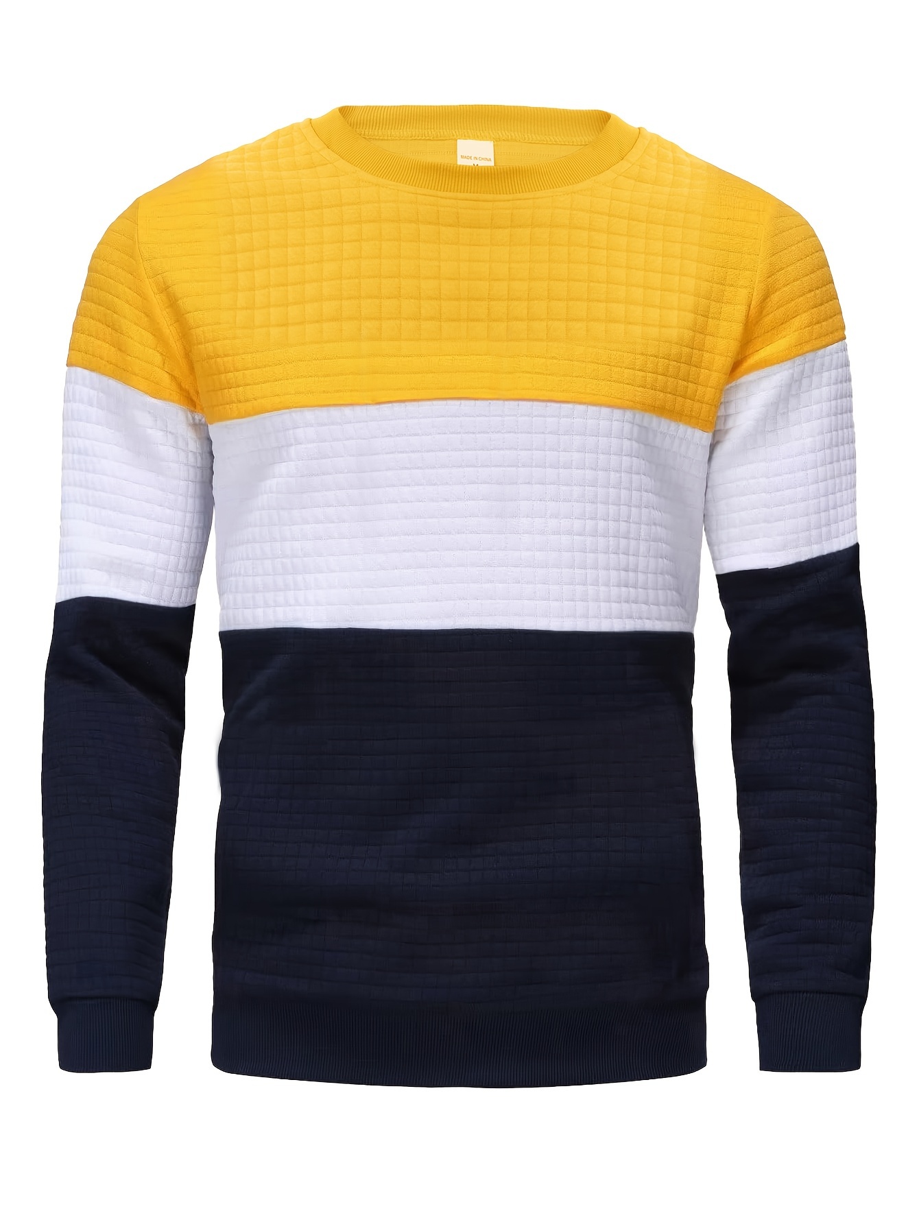 three color block trendy sweatshirt mens casual classic design crew neck pullover sweatshirt for men fall winter details 24